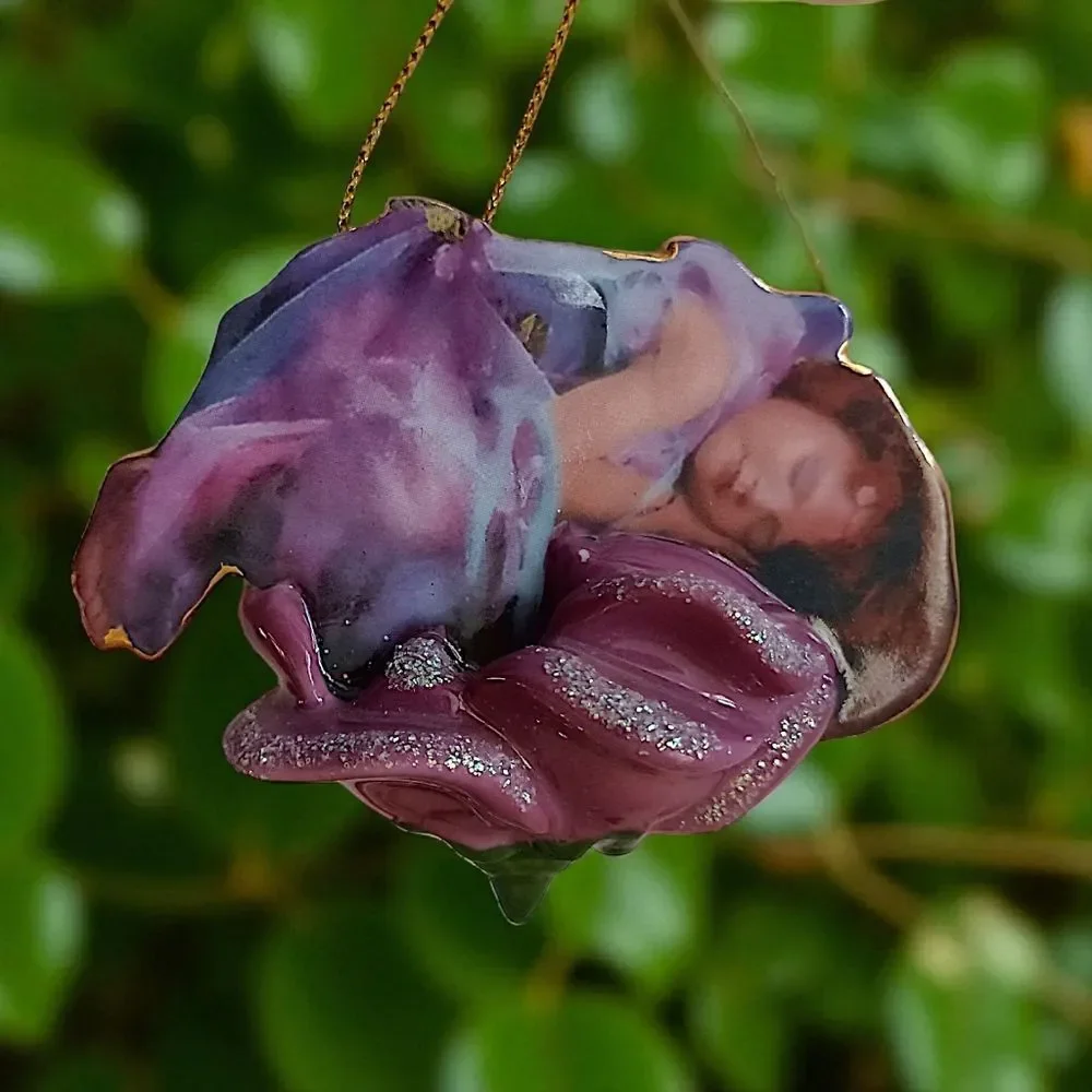 Lisa Jane Fairy Ornament Purple Porcelain Wings Of Wonder Twilight Enchantment